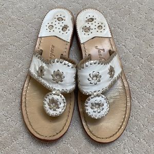Jack Rodgers white and platinum sandal size 6.5